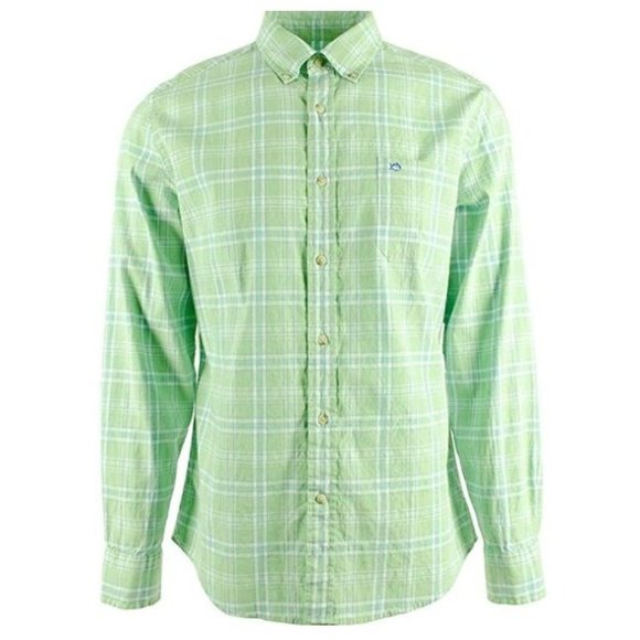 Southern Tide Other - SOUTHERN TIDE TrimFit Long Sleeve Button Front Shirt Green Plaid Mens size M NWT